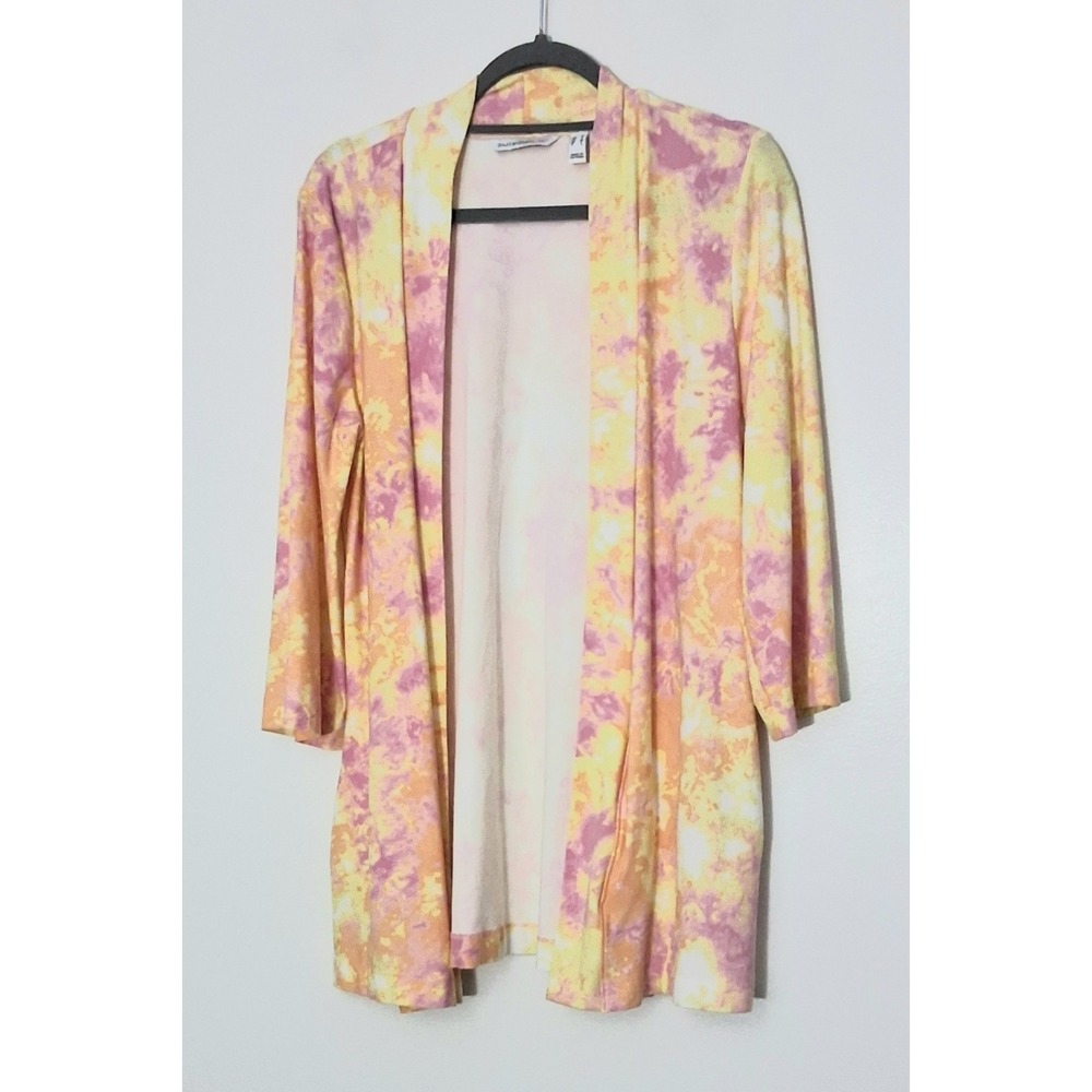 Isaac Mizrahi Sweater Women's Size Medium Tie Dye Knit‎ Cardigan Pre-owned